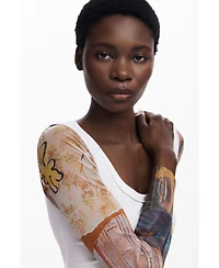 Desigual Women's Chiffon sleeve T-shirt