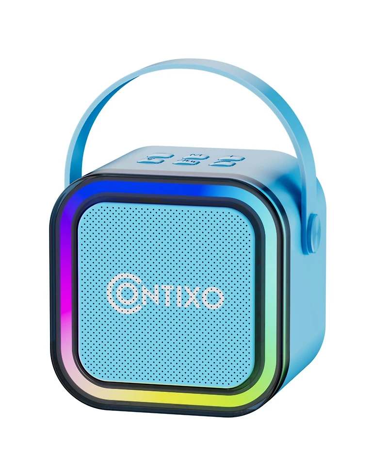 Contixo Mini Karaoke Machine with 2 Wireless Mics, Led Lights, Bluetooth Speaker