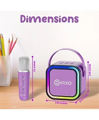 Contixo Mini Karaoke Machine with 2 Wireless Mics, Led Lights, Bluetooth Speaker