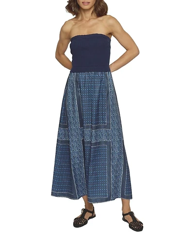 Central Park West Women's Tube Dress With Woven Skirt