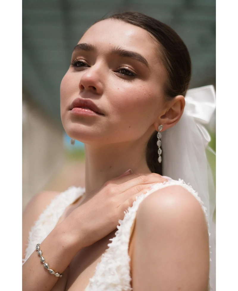 Classicharms Lucia Cascade Pave Shell Drop Earrings