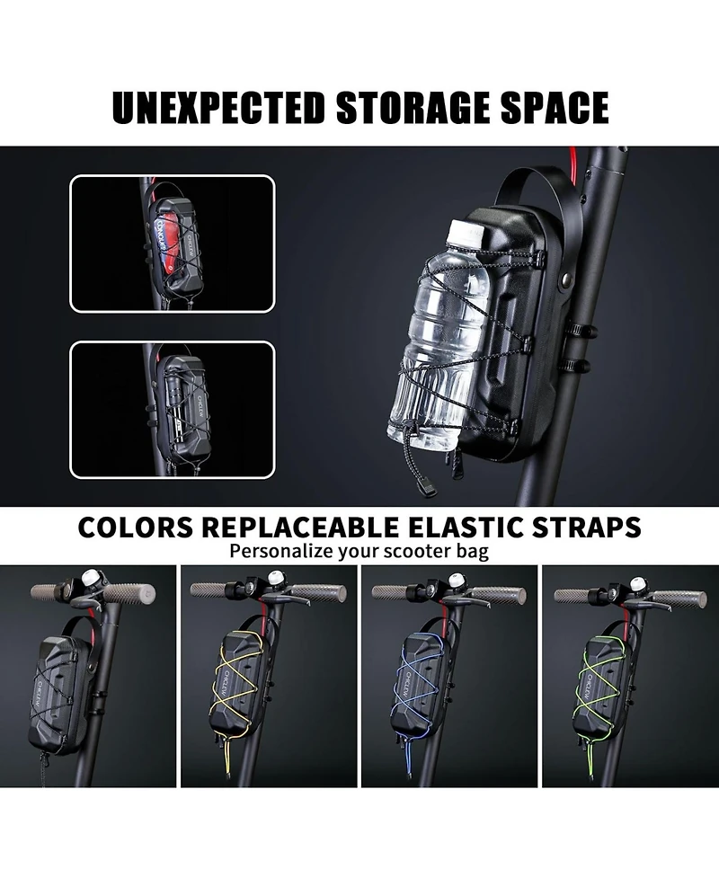 Urbanmax Electric Scooter Storage Bag, Waterproof 2L Handlebar Bag with Multicolor Drawstrings