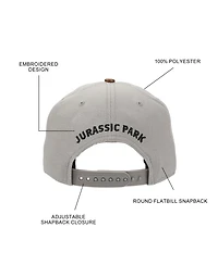 Jurassic Park Men's Logo Woven Patch White Snapback Hat