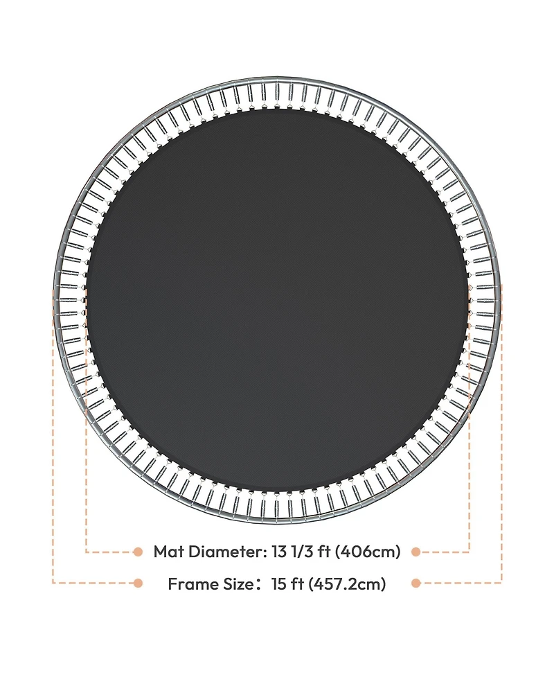 Yescom Trampoline Mat & Pad Replacement Kit w/ 96V-Ring for 15ft Round Trampoline Frame Blue