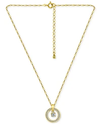 Giani Bernini Cubic Zirconia Orbital Halo Pendant Necklace, 16" + 2" extender, Macy's Exclusive
