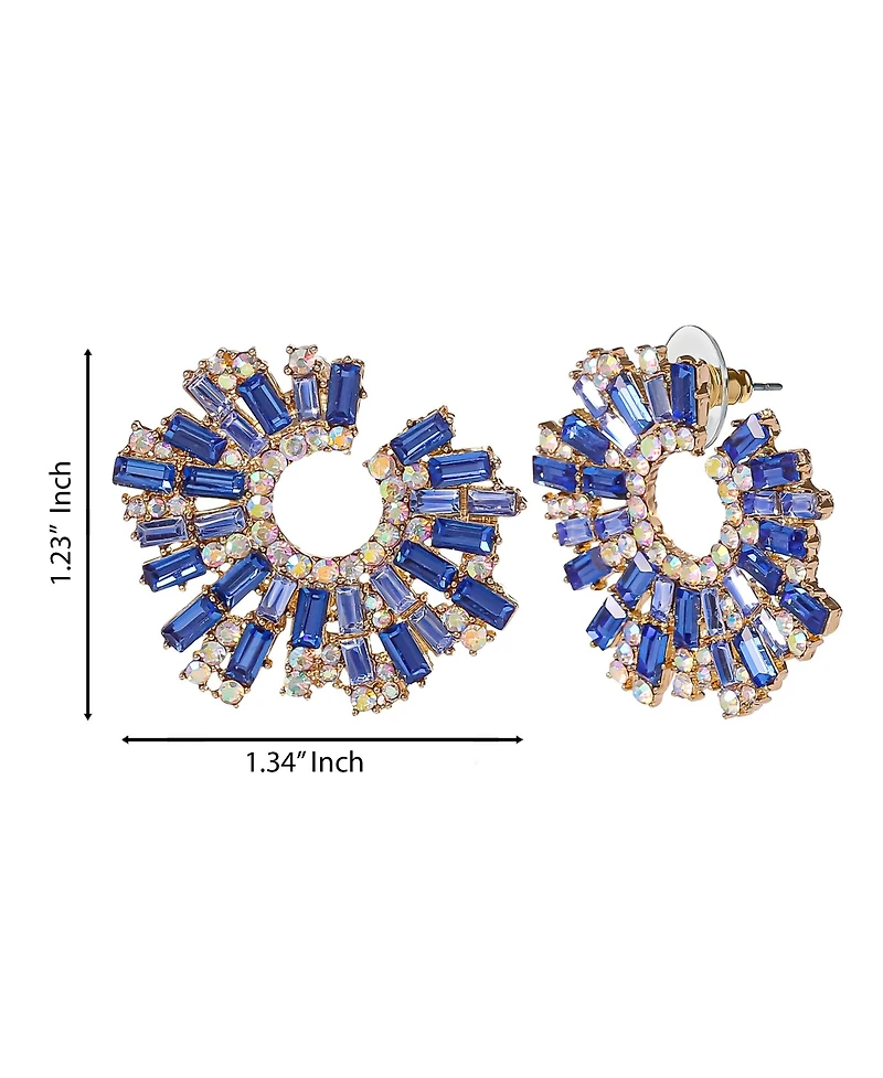 Jessica Simpson Royal Radiance Blue Crystal Burst Earrings