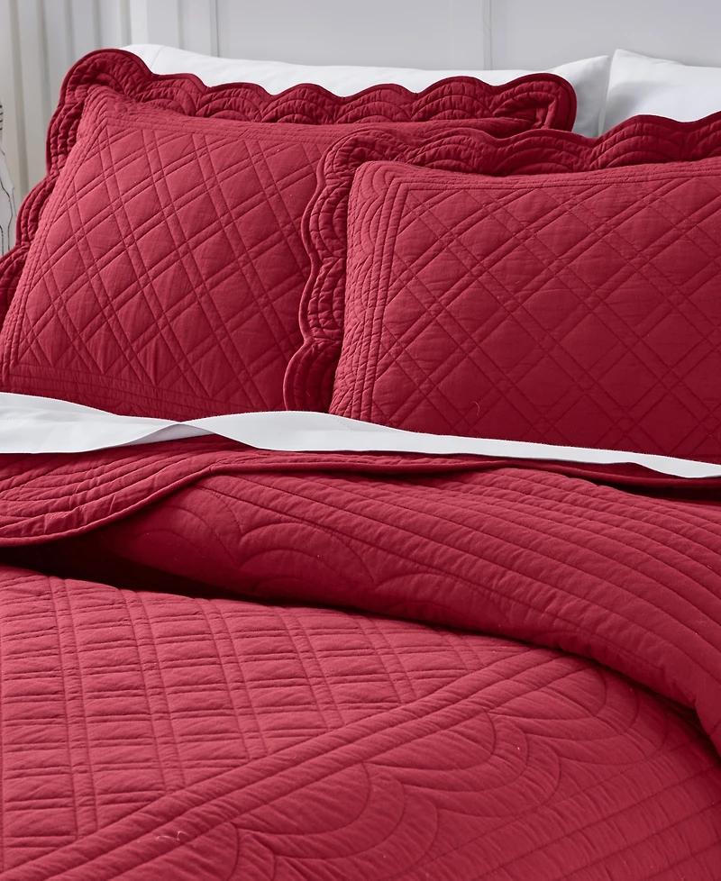 Charter Club Bailey Scallop 3-Pc. Quilt Set, Full/Queen, Exclusively at Macy's