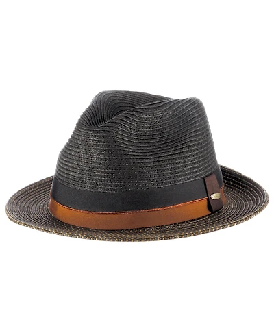 Scala Men's Two-Tone Paper Braid Hat