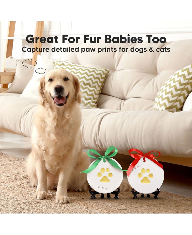 KeaBabies Cherish Baby Hand and Footprint Kit, Dog Paw Print Handprint Ornament Kit for Newborn, Babies, Boys, Girls
