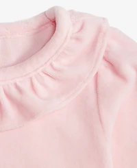 First Impressions Baby Girls Long-Sleeve Ruffle-Neck Velour Top, Macy's Exclusive
