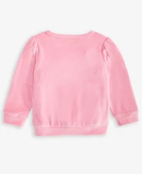 First Impressions Baby Girls Long-Sleeve Glitter-Bow Velour Top, Macy's Exclusive