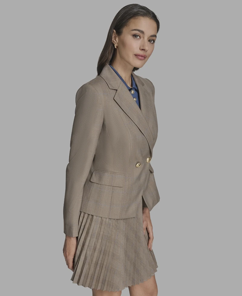 Bcbg Women's Plaid Notched Collar Blazer