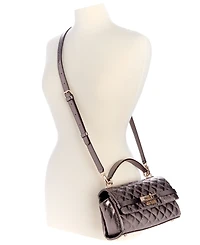 Guess Idra Small Top Handle Quilted Flap Crossbody