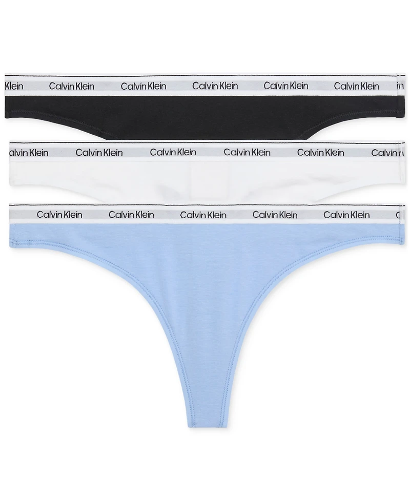 Calvin Klein Women's Modern Logo 3-Pack Thong Underwear QD5209