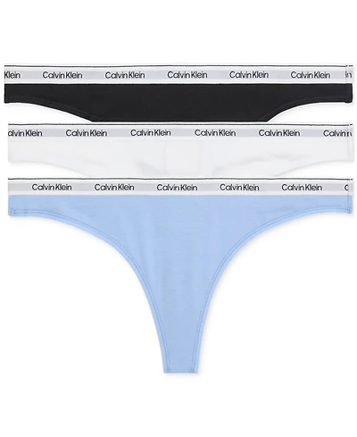 Calvin Klein Women's Modern Logo 3-Pack Thong Underwear QD5209