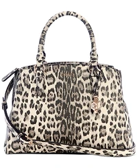 Guess Tinsley Medium Leopard Print Three Compartment Satchel