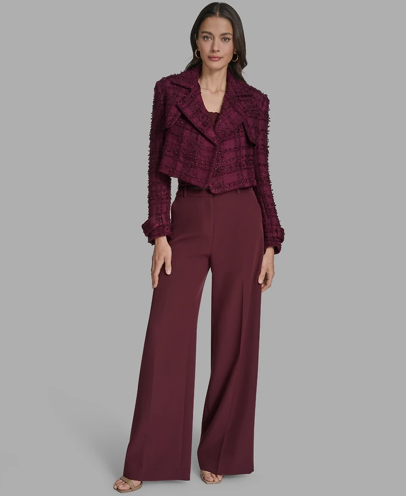 Bcbg Women's Cropped Tweed Trench Jacket