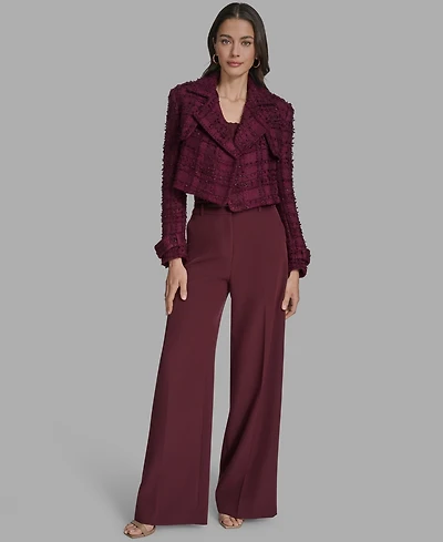 Bcbg Women's Cropped Tweed Trench Jacket