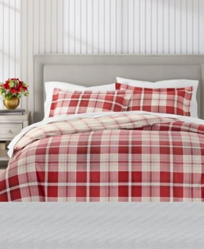 Charter Club Crimson Plaid Flannel Duvet Cover Sets Macys Exclusive