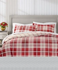 Charter Club Crimson Plaid Flannel Duvet Cover Sets Macys Exclusive