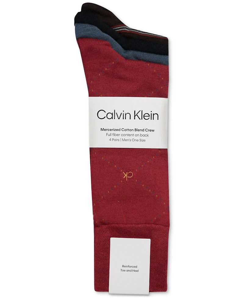 Calvin Klein Men's 4-Pack Crew Dress Socks