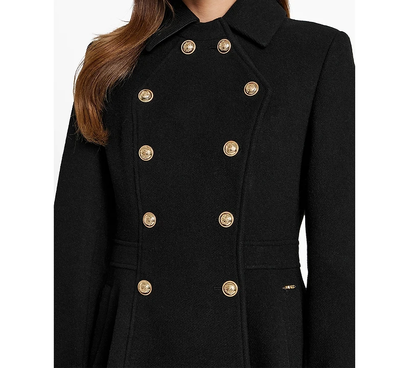 Guess Women's Double-Breasted Skirted Coat