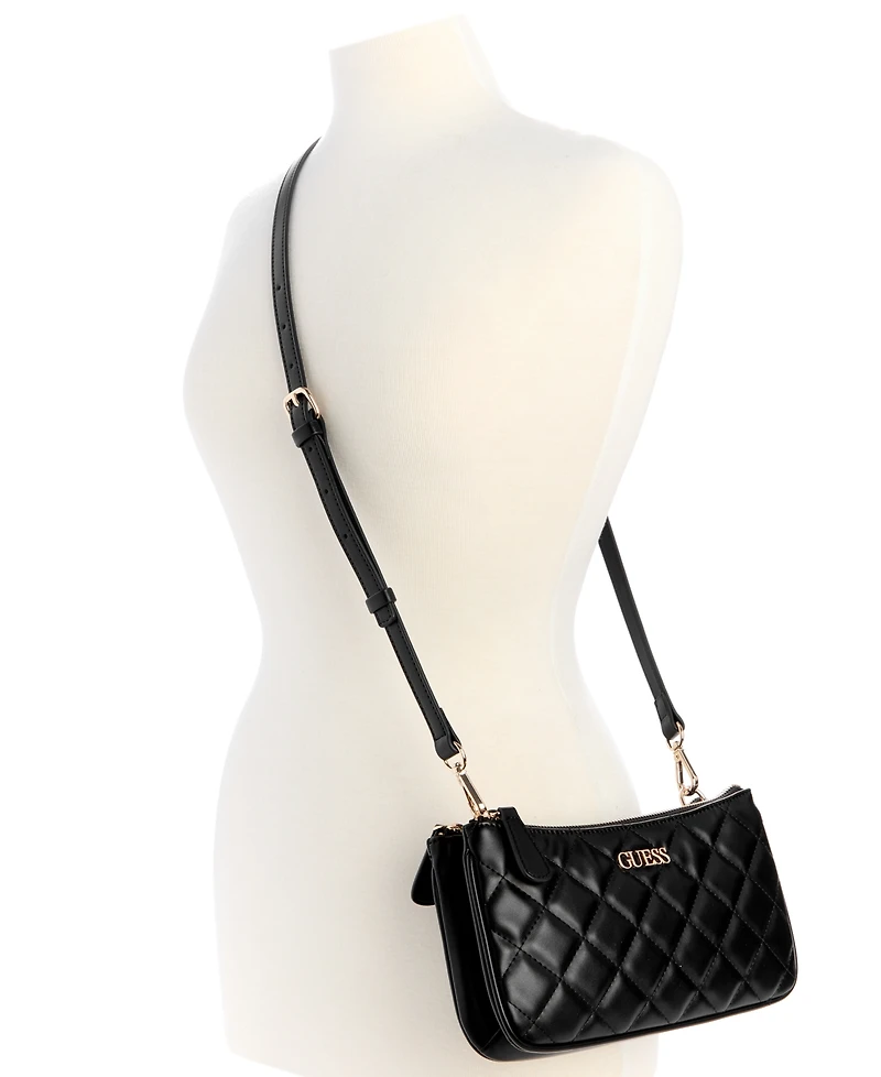 Guess Tinsley Quilted Three Compartment Crossbody