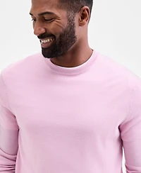 Club Room Men's Solid Crew Neck Merino Wool Blend Sweater, Created for Macy's