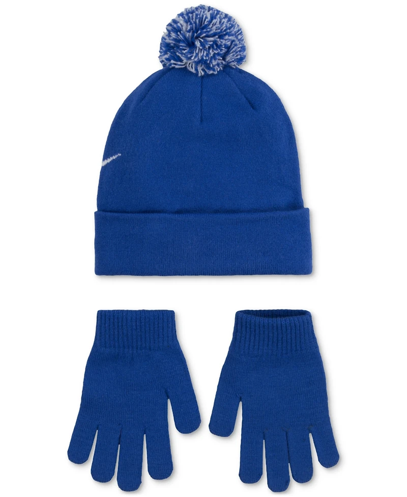 Nike Big Boys 2-Piece Swoosh Beanie and Gloves Set