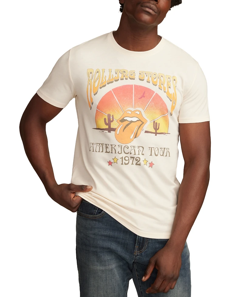Lucky Brand Men's Rolling Stones Desert Short Sleeve Crewneck Graphic T-Shirt