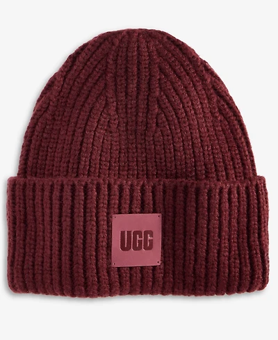 Ugg Women's Chunky Rib-Knit Logo-Patch Beanie