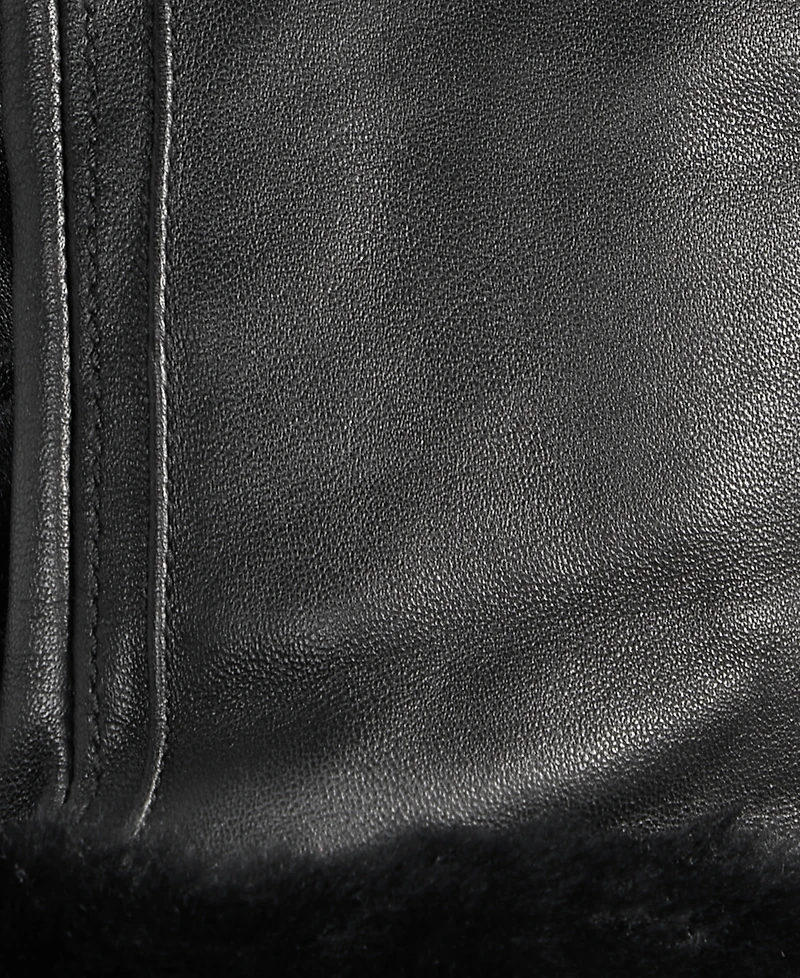 Ugg Sheepskin-Cuff Leather Gloves