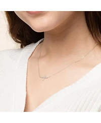 Sterling Silver Horizontal Cross Necklace – Minimalist Summer Jewelry, Trending for Summer