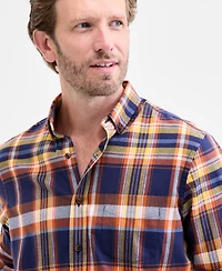 Club Room Men's Loman Plaid Brushed Cotton Button-Down Shirt, Macy's Exclusive