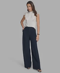 Bcbg Women's Mock Neck Knit Flutter-Sleeve Top