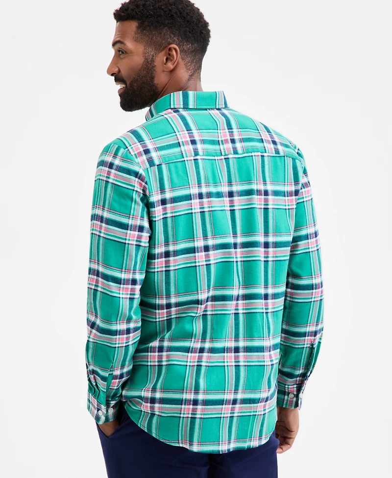 Club Room Men's Vine Plaid Button-Down Flannel Shirt, Macy's Exclusive