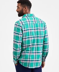 Club Room Men's Vine Plaid Button-Down Flannel Shirt, Macy's Exclusive
