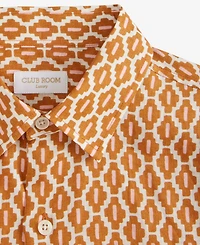 Club Room Men's Short-Sleeve Tonelle Geo-Print Linen Shirt, Macy's Exclusive