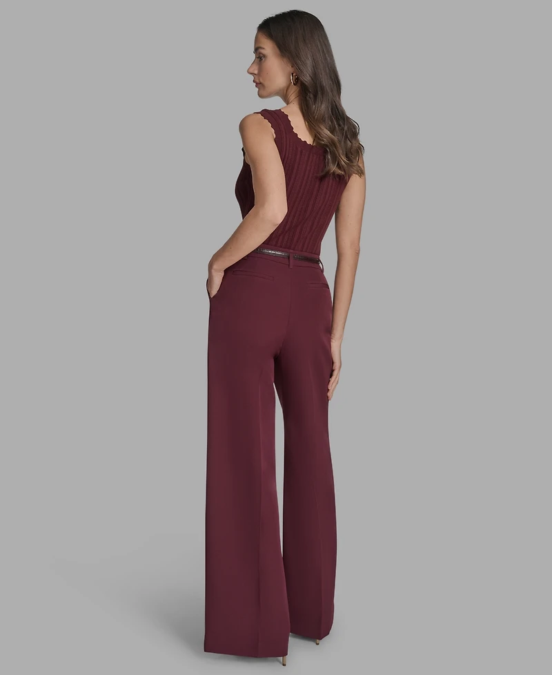 Bcbg Women's Belted Wide-Leg Pants