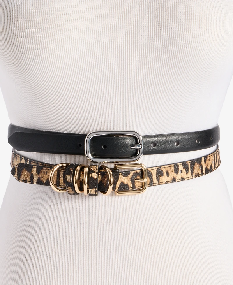 On 34th 2-Pc. Faux-Leather Belt Set, Macy's Exclusive
