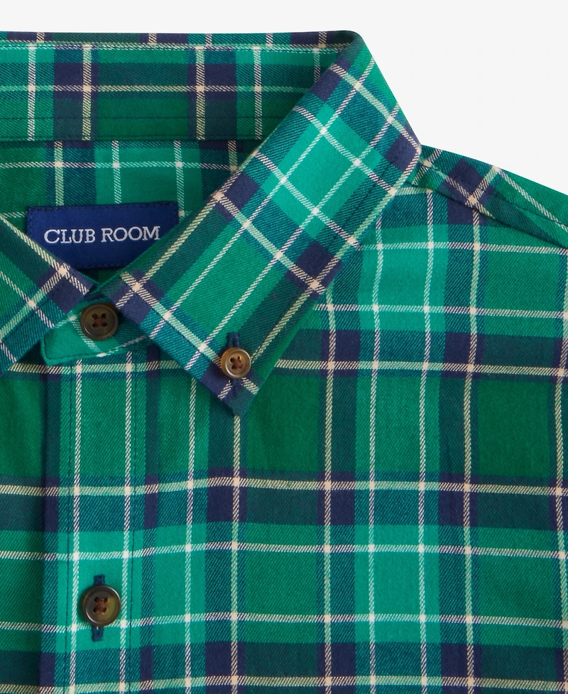 Club Room Men's Proper Plaid Brushed Cotton Button-Down Shirt, Macy's Exclusive