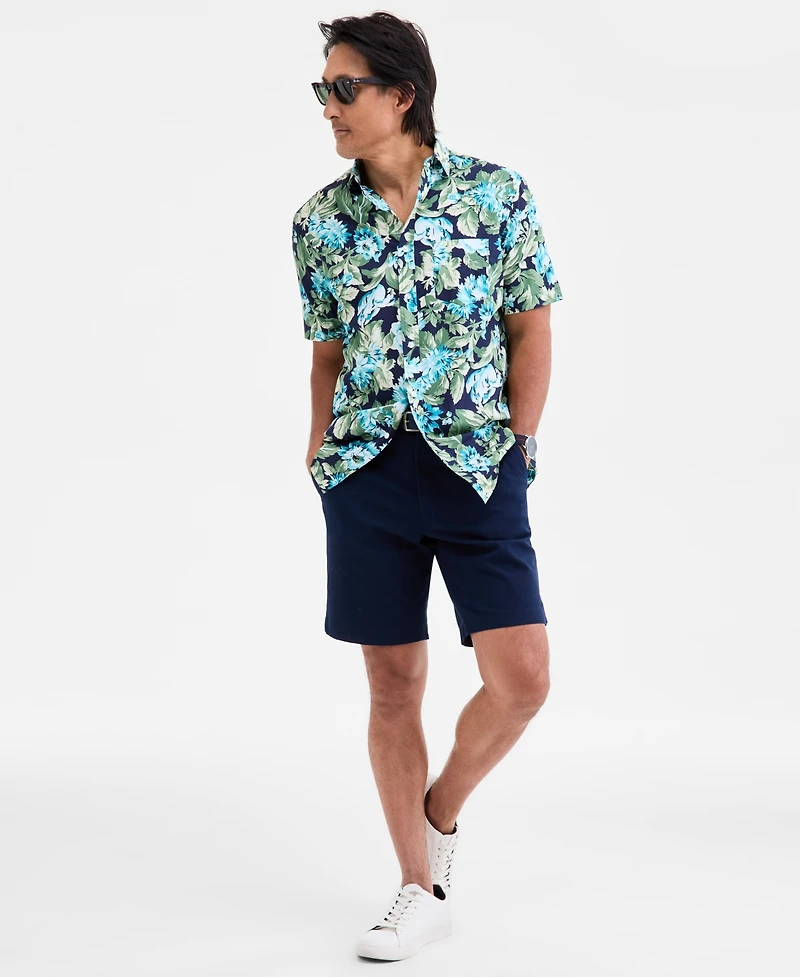 Club Room Men's Tapete Regular-Fit Stretch Floral Button-Down Poplin Shirt, Macy's Exclusive