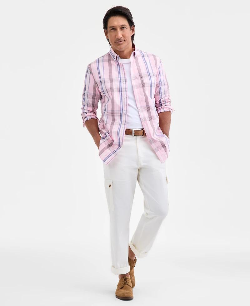 Club Room Men's Dublin Plaid Button-Down Poplin Shirt, Macy's Exclusive