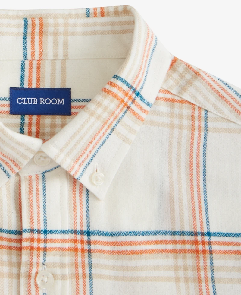Club Room Men's Hunter Plaid Button-Down Flannel Shirt, Macy's Exclusive