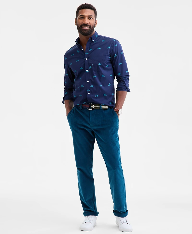 Club Room Long Sleeve Bicycle Print Button-Down Shirt, Macy's Exclusive