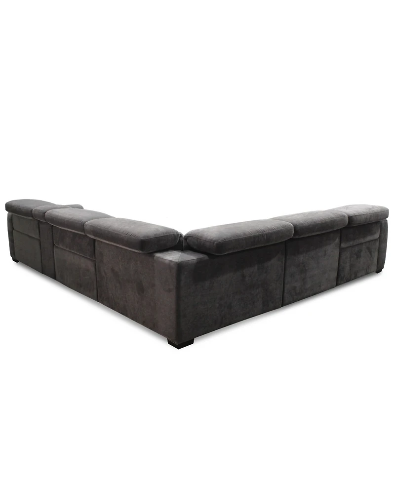 Brownell -Pc. L-Shape Sectional with Power Motion Chairs & 1 Console