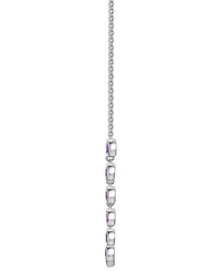 Amethyst Bezel 17" Collar Necklace Sterling Silver (Also Citrine & Blue Topaz)
