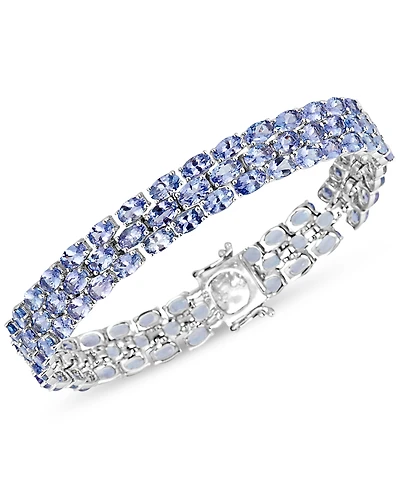Tanzanite Oval-Cut Triple Row Bracelet (17-3/8 ct. t.w.) in Sterling Silver (Also Available in Peridot)