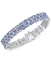 Tanzanite Oval-Cut Triple Row Bracelet (17-3/8 ct. t.w.) in Sterling Silver (Also Available in Peridot)
