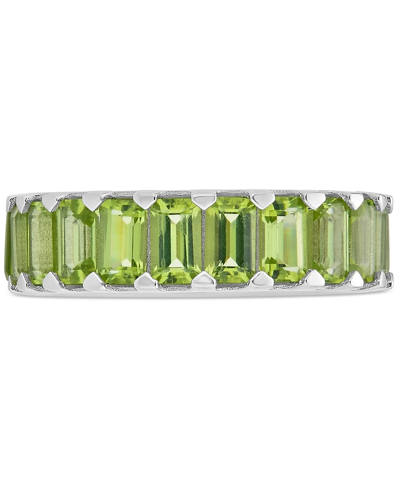 Peridot Baguette Eternity Band (5-7/8 ct. t.w.) in Sterling Silver
